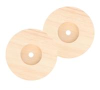 SILENRADAWN 2pcs Wooden Round Table Lamp Base Solid Rubberwood DIY Light Stand for Display Lamps and Night Table Lighting Accessories