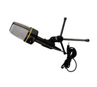 SILENRADAWN 3.5mm Desktop Microphone with Tripod, Anti-interference Cardioid Pick-up Pattern, Plastic Material, for Music Recording and Chatting over Msn