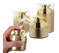 SILENRADAWN 3 Pcs Airless Pump Jars for Cosmetics and Lotions Refillable Lightweight Acrylic Travel Containers with Vacuum Pump Dispenser Suitable for Travel Use in 30ml 50ml and 100ml