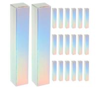 SILENRADAWN 30pcs Lipstick Packaging Box Lip Gloss Box Aluminium-foil Paper Foldable Lip Balm Protector Beautiful Elegant Silver Design Lightweight for Beauty Salon and Travel