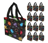 SILENRADAWN 30pcs Reusable Non-woven Tote Shopping Bags with Handles Wear Resistant and Portable Grocery Bags for Foods and Fruits Lightweight and Eco-friendly