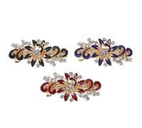 SILENRADAWN 3pcs Bride Hairpin Set Zinc Alloy with Rhinestone Crystal Hair Accessories for Wedding and Festival, Elegant Peacock Design Hair Clips for Everyday Life