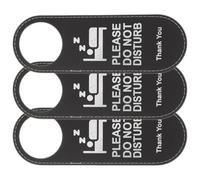 SILENRADAWN 3pcs Double-sided Leather Door Hanger Sign Set - Reversible Hotel Door Signs with Do Not Disturb and Make up Room for Hotel, Guestroom, and Accommodation Use