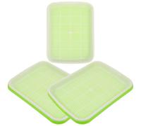 SILENRADAWN 3pcs Green Plastic Sprouting Basin for Hydroponic Germination