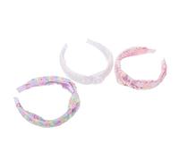 SILENRADAWN 3pcs Knotted Wide Sequin Headbands for Women and - Non-slip Sparkly Hairbands in White, Pink, for Parties, Sports, and Casual Wear