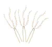SILENRADAWN 3pcs Wedding Pearl Hair Pins for Brides Golden Alloy and Pearl Material, Hair Decorations for Women Creating An Eye-catching Visual Effect, for Wedding and Party Hairstyles