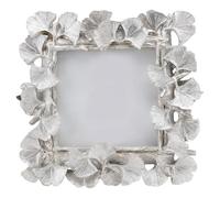 SILENRADAWN 4 Inch European Style Resin and Glass Photo Frame with Back Support for Desktop Display, Decorative Silver Picture Frame Suitable for Parties and House Decoration