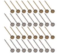 SILENRADAWN 40pcs Small Metal Hair Barrette Base 12mm Tray Hair Clip Findings with Cabochon Setting and Bobby Pin Accessories Vintage Bronze Gun Black