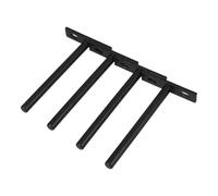 SILENRADAWN 4pcs Heavy Duty Invisible Shelf Brackets, Black Iron Floating Shelf Supports Predrilled Holes, Minimalist Industrial Style for Closet and Home Organization