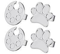 SILENRADAWN 4pcs Nail Art Ring Plate Nail Color Pallet 2.8inch Stainless Steel Blending Foundation Photo Props Design for Professional and Home Use