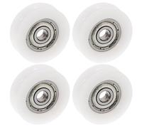 SILENRADAWN 4pcs Nylon U Groove Pulley Ball Bearing Wheel Smooth Sliding Lightweight White Rollers Elegant Simple Design for DIY Residential Use Drawer Window Hardware