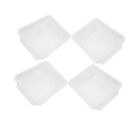 SILENRADAWN 4pcs Plastic Laboratory Tray Set, Leak Prevention Rectangular Lab Storage Trays 240x170x65mm, Acid and Alkali Resistant Chemical Reagent Plates for Teaching Demonstrations