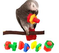 SILENRADAWN 4pcs Plastic Parrot Chewing for Large and Medium Birds, Screw Shape Design Promotes Exercise and Iq Training, Suitable for Parrot Cage Bite and Foraging Play Random Color