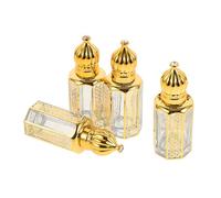 SILENRADAWN 4pcs Refillable Glass Perfume Roller Bottles 3ml Each, Portable Convenience with High Transparency Glass Material, for Workplace and Office Use