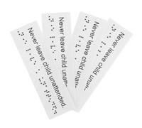 SILENRADAWN 4pcs White Plastic Braille Label Sign Board for Visually Impaired, Reusable PVC Braille Attention Signs Facilitating Communication at School and Home