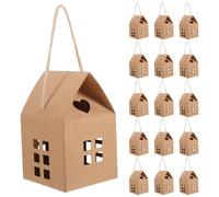 SILENRADAWN 50pcs House Shaped Candy Boxes for Wedding Favors and Party Treats, Paper Material with Unique Design, Elegant Brown Small Dessert Boxes for Birthday Parties and Celebrations