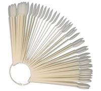 SILENRADAWN 50pcs Nail Polish Display Sticks with Plastic and Metal Material, Easy to Carry and Organize, for Manicure Practice and Nail Art Beginners