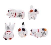 SILENRADAWN 5pcs Ceramic Cat Chopstick Holder for Dining Table Decor Elegant White Chopsticks Rest and Spoon Holder Beautifully Designed for Home and Dining Room