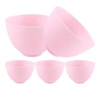 SILENRADAWN 5pcs Facial Mask Bowls Silicone Multi-functional Easy to Clean Pink Mixing Bowls for Camping Use