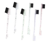 SILENRADAWN 6Pcs Dual-head Eyebrow Brush and Hairline Comb Portable Lightweight Makeup Brushes for Precise Brow Shaping and Edge Detailing with Soft Bristles