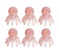 SILENRADAWN 6pcs Resin Octopus Head Massager Comb Manual Acupressure Scalp Tool for Tension Relief and Sleep Enhancement Playful Hair Spa Comb for Students and Office Workers