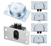 SILENRADAWN 6pcs Sliding Cabinet Door Pulley Sliding Door Roller Wheels Stainless Steel Small Size Retractable Upper Wheel Silver for Interior and Windows