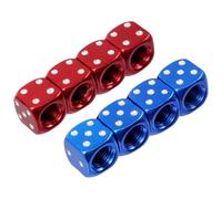 SILENRADAWN 8 Pcs Alloy Tire Cap Tire Dust Cap Creative Dice Shaped Aluminium Alloy Valve Stem Covers with Corrosion Prevention for Automobile Use