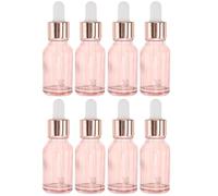 SILENRADAWN 8pcs 20ml Pink Glass Dropper Bottles Leakproof Portable Small Empty Dropper Bottles for Extracting Liquids and Essential Oils Suitable for Home Use