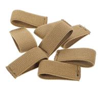SILENRADAWN 8pcs Nylon Outdoor Belt Hoops for Backpack Strap Fixing, Lightweight and Portable Belt Loop Keepers to Manage Overlong Webbing, Simple Stylish Khaki Elastic Loops for Hiking
