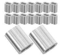 SILENRADAWN Aluminum Cable Crimping Sleeves for Connecting and Securing Wire Ropes Double Hole 100pcs Secure Fastening and Easy Installation Silver Aluminium Clips for Wire Rope