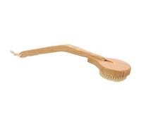 SILENRADAWN Bath Brush Long Handle with Detachable Boar Bristle Head, Small Round Bamboo Body Scrubber for Shower, Exfoliating Back Scrubbing Brush Suitable for Seniors and Disabled