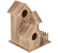 SILENRADAWN Bird Cottage Wooden Nesting House for Small Birds with DIY Painting Feature and Cabin Style Design a Parakeet Nesting House for Finches and Sparrows on Porch or Garden
