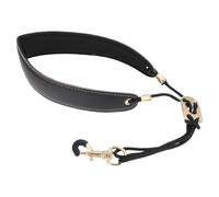 SILENRADAWN Black Pu Saxophone Belt Widened Design Metal Hook Reduces Pressure Shoulders and Neck Junior Saxophone Players Beginners Comfortable Playing