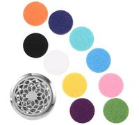 SILENRADAWN Car Color Stainless Steel Vent Diffuser Clip Aromatherapy with Natural Pattern Hollow Design and 9pcs Refill Pads for Relaxing and Alert Driving in Car