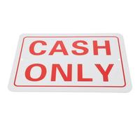 SILENRADAWN Cash Only Sign PVC Red Retail Store Payment Sign Strong Structure for Shop Counter Front Door Window 11.81 x 7.87 in