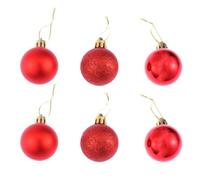 SILENRADAWN Christmas Tree Hanging Balls Ornaments Decorations 24 Pcs Red Shiny Plating Plastic for Entertaining Holiday Season the Table