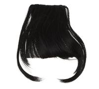 SILENRADAWN Clip in Air Bangs Easy to Use with Realistic Hair Look Brown Synthetic Material Hairpiece European and American Style False Fringe for Fashionable Daily Wear