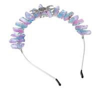 SILENRADAWN Crystal Headband Alloy Elegant Sorcerer Crown Crystal Headband Handmade Crown Decoration for Girls Greek Goddess Costume