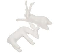 SILENRADAWN Deer Decoration Figurines Creative and 2pcs Ceramic Standable White Design Porcelain Ornaments for Adornment Tea Tray Desktop