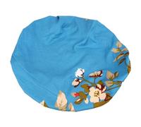 SILENRADAWN Elastic round Stool Cover for Bar and Office Use, Blue Spandex and Polyester Fabric, No Fading and No Balling, Comfortable Seat Protector with Beautiful Pattern