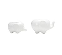 SILENRADAWN Elephant Modern Flower Pots 2pcs Ceramic White with Draining Hole Succulent Planter Plant Containers for Displaying Live Plants and Home Ornament