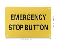 SILENRADAWN Emergency Stop Sign Aluminium Warning Sign 10 X 7 Inches High Visibility Industrial Machinery Equipment for Settings and Applications