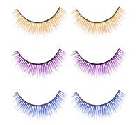 SILENRADAWN False Eyelashes Wispy Design Colored 3 Pairs Made of Synthetic Silk Fiber to Make Eyes Look Fuller, for Cosplay and Halloween Party Use