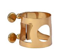 SILENRADAWN Golden Brass Saxophone Card for Bakelite Tenor Drop E Saxophone with Double Screws Adjust Design to Provide Great Sound and Stabilize the Tube Accessory for Performance