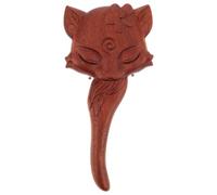 SILENRADAWN Hair Brush Suitable with Versatile Use with Inflatable Cushion Fox-shaped Wooden for Scalp Massage and Daily Styling, Cartoon Design Paddle Comb and Charming Brown Finish