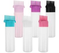 SILENRADAWN Hair Dye Bottle Applicator Comb for Even Distribution of Hair Dye Multifunctional Design 6pcs with Material and Home Use