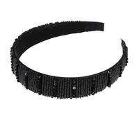 SILENRADAWN Hand-made Wide Beaded Crystal Hairband for Comfortable Lightweight Headdress Accessory Rhinestone Hairband for Party Decoration and Stylish Haircut Enhancement