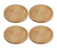 SILENRADAWN Handmade DIY Bamboo Coasters 4Pcs 9.5Cm Round Blank Mats for Craft Projects and Cup Protection, Heat-Resistant Table Accessories for Everyday Use