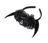 SILENRADAWN Horn for Scenes Decoration and Material Resin Plush Halloween Headband Skull Accessory Lightweight with Photos with Families and Friends