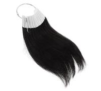 SILENRADAWN Human Hair Color Rings 3 Degree Color Samples with White Pvc Ring 30pcs Can be Dyed and Cut, for Salon Hair Colour Testing and Styling